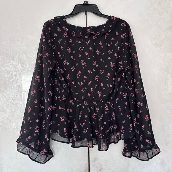 H&M Floral Chiffon Ruffled Blouse - Picture 2 of 6